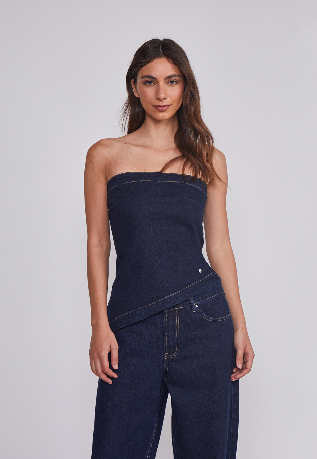 Peto Mujer Denim asimétrico Azul Sioux 1