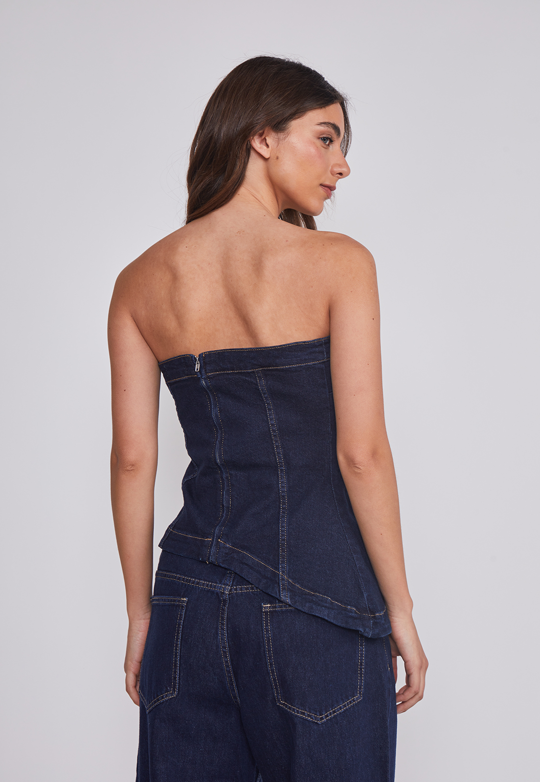 Peto Mujer Denim asimétrico Azul Sioux 4