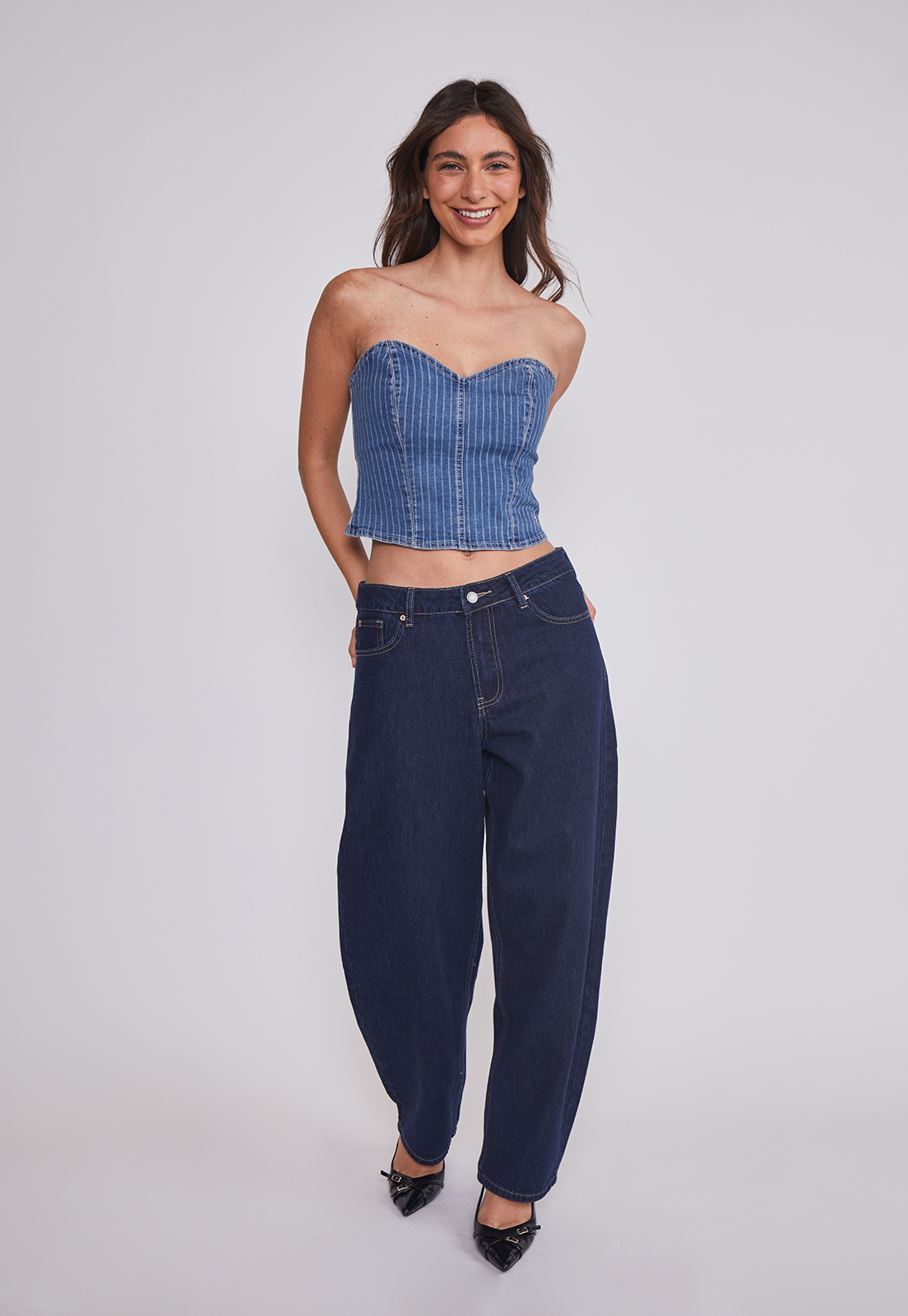 Peto Mujer Strapless Celeste Sioux 5