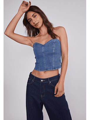 Peto Mujer Strapless Celeste Sioux