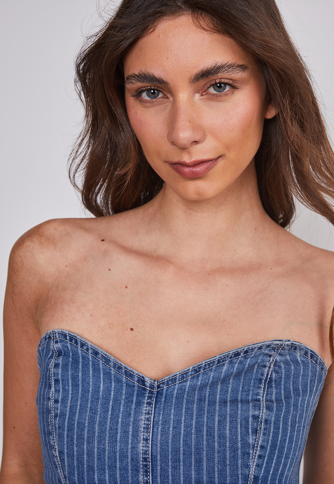 Peto Mujer Strapless Celeste Sioux 3