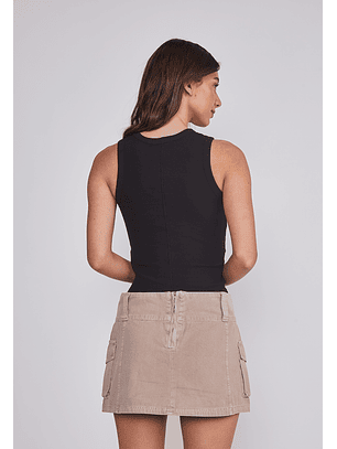 Peto Mujer Rib Ajustado Negro Sioux