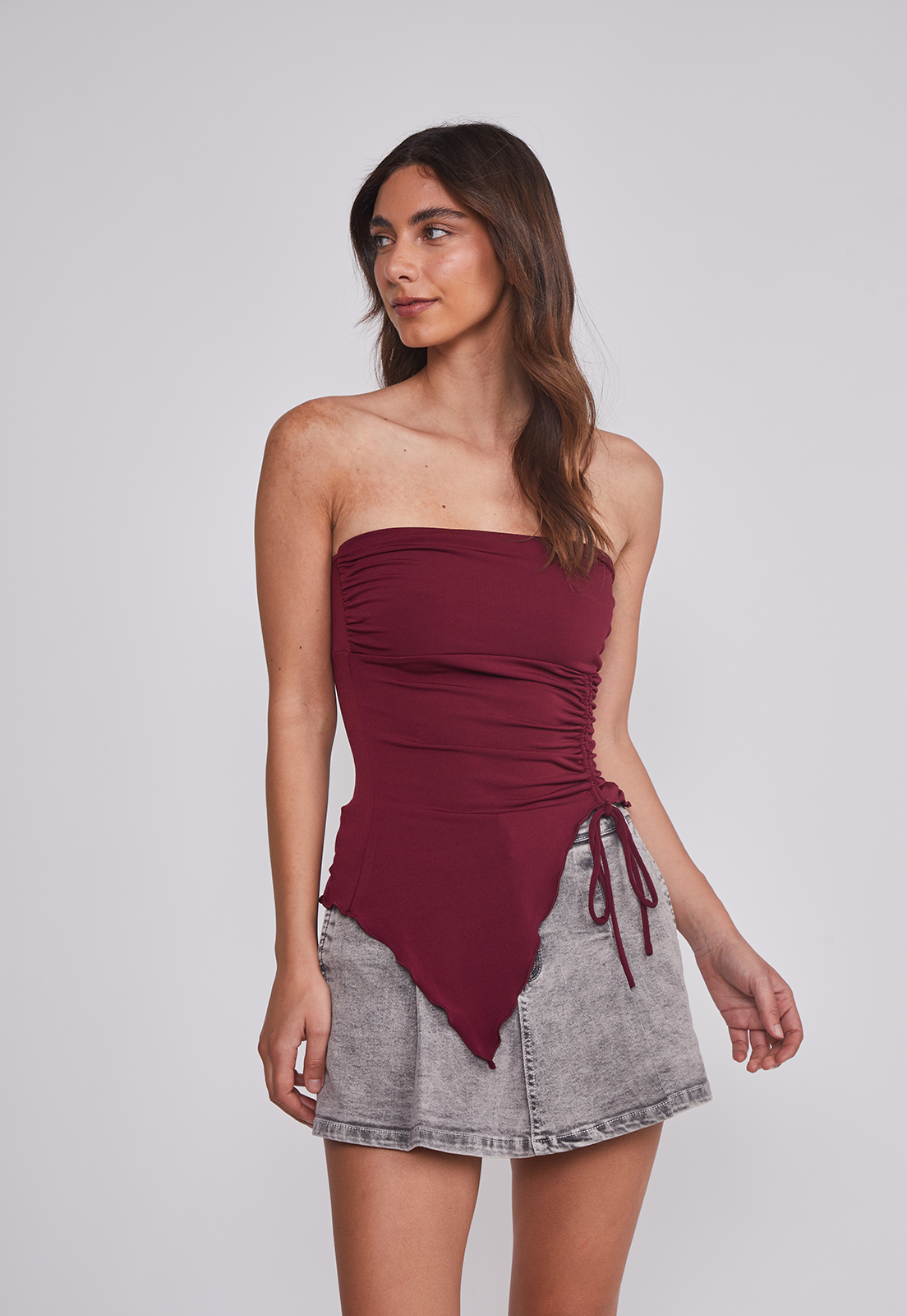 Peto Mujer Recogido asimétrico Burdeo Sioux 1