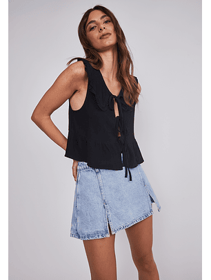 Falda Mujer Denim Costura Celeste Sioux