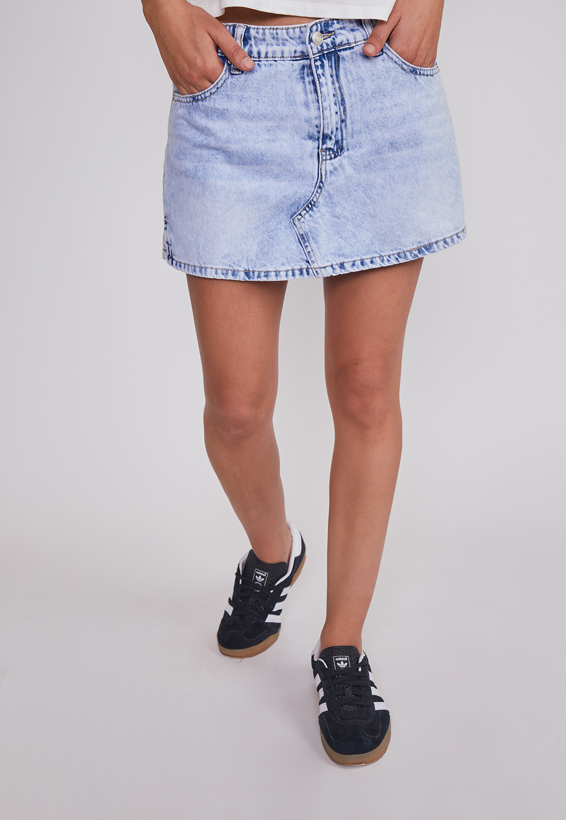 Falda Short Mujer Denim Celeste Sioux 1