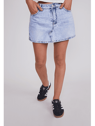 Falda Short Mujer Denim Celeste Sioux