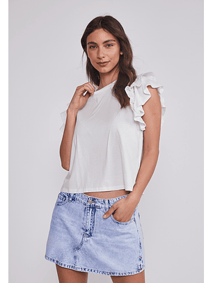 Polera Mujer Manga Broderie Crudo Sioux