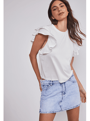 Polera Mujer Manga Broderie Crudo Sioux