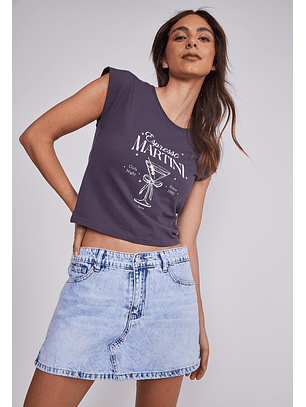 Polera Mujer Drinks Gris Sioux