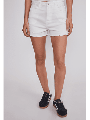 Short Mujer Tiro Alto Elasticado Blanco Sioux