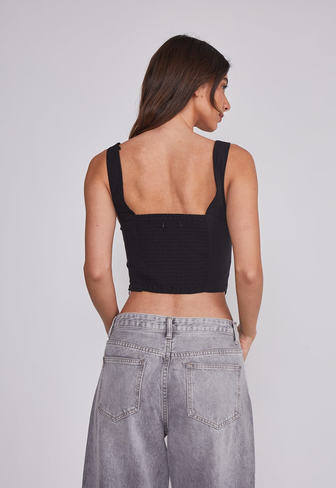 Peto Mujer Corset Estructura Negro Sioux 4