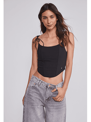 Peto Mujer Corset Estructura Negro Sioux