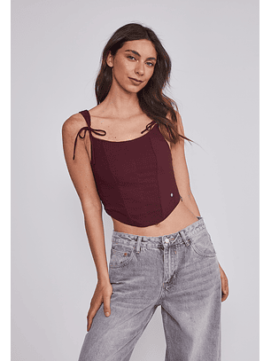 Peto Mujer Corset Estructura Burdeo Sioux