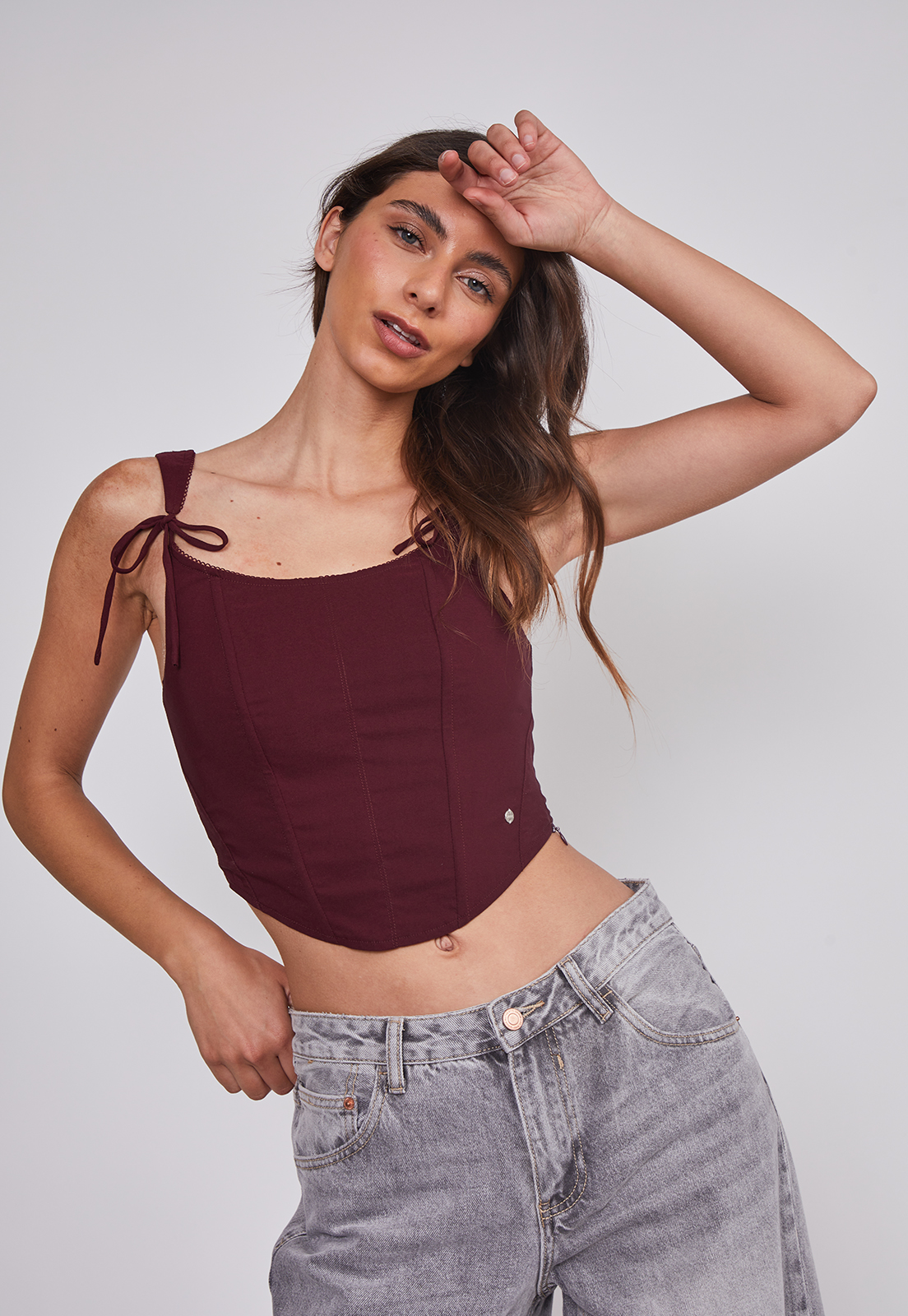 Peto Mujer Corset Estructura Burdeo Sioux 2