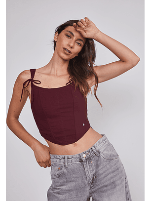Peto Mujer Corset Estructura Burdeo Sioux