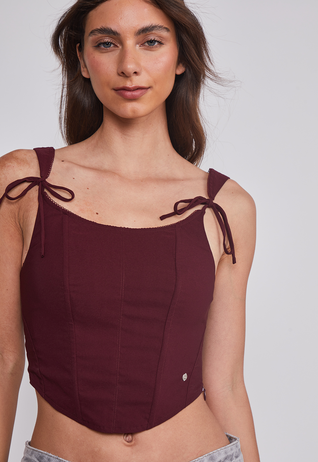 Peto Mujer Corset Estructura Burdeo Sioux 3