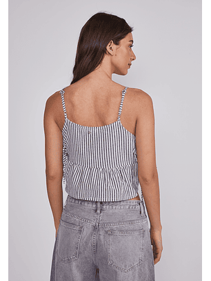 Blusa Mujer Listada Lazos Gris Sioux