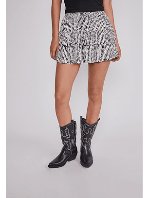 Falda Mujer Lunares Crudo Sioux