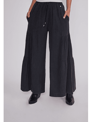 Pantalón Mujer Extra Wide Leg Negro Sioux