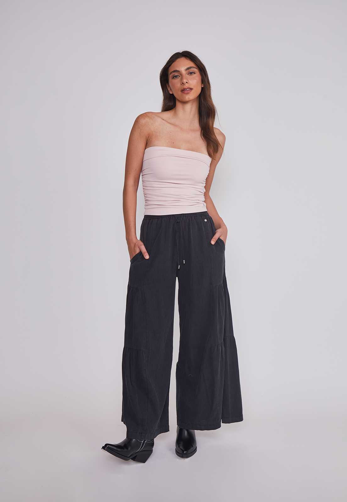 Pantalón Mujer Extra Wide Leg Negro Sioux 5