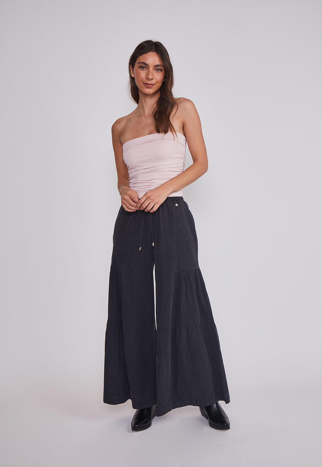 Peto Mujer Strapless Drapeado Rosado Sioux 5