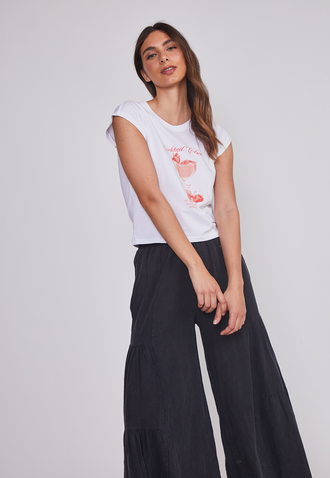 Polera Mujer Drinks Blanco Sioux 2