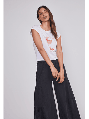 Polera Mujer Drinks Blanco Sioux