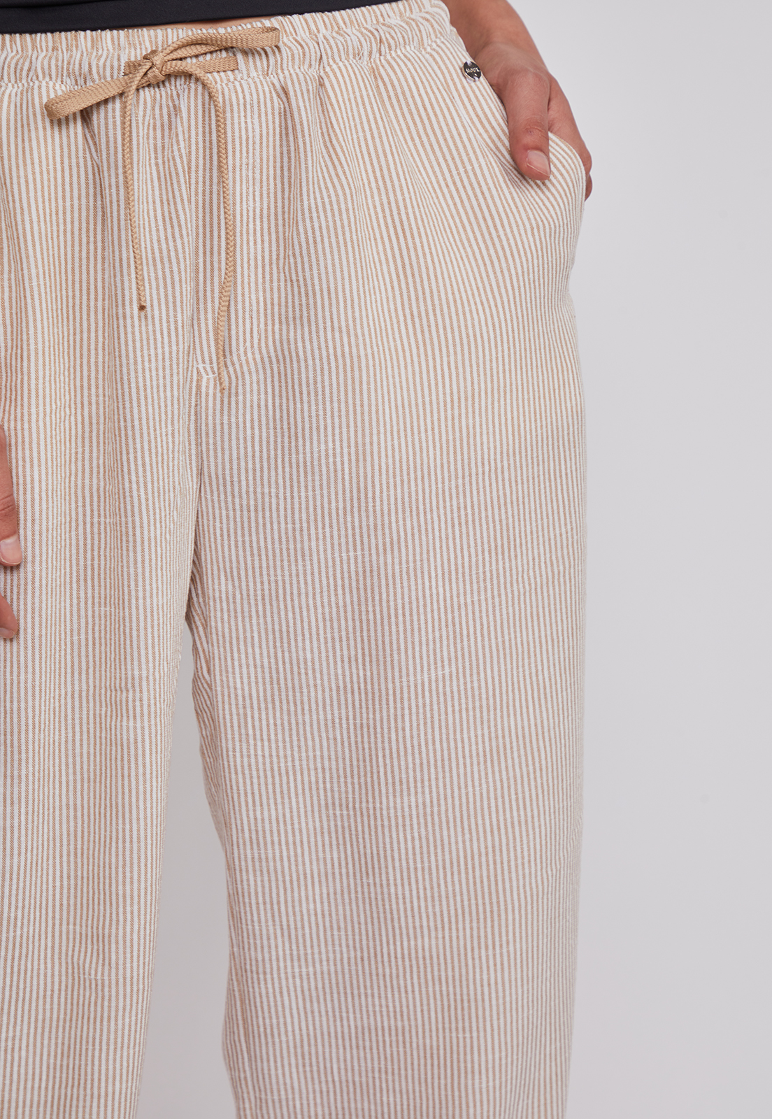 Pantalón Mujer Rustico Listado Beige Sioux 3