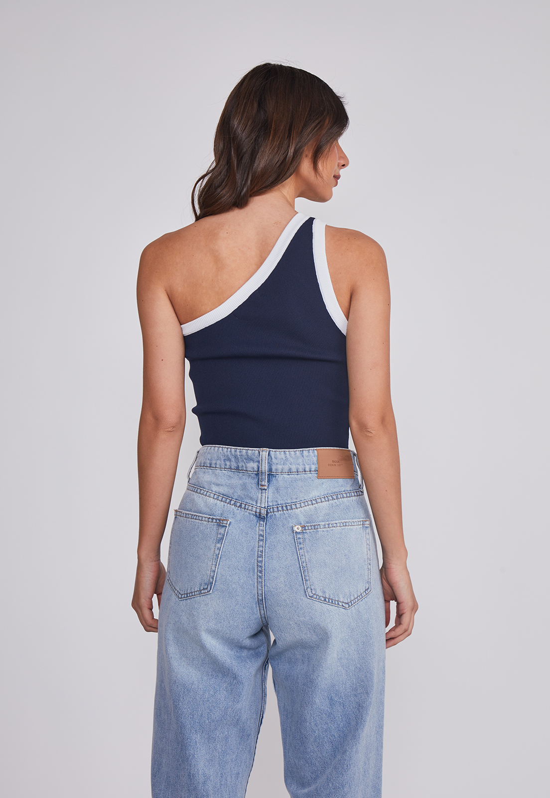 Peto Mujer Tejido asimétrico Azul Sioux 2