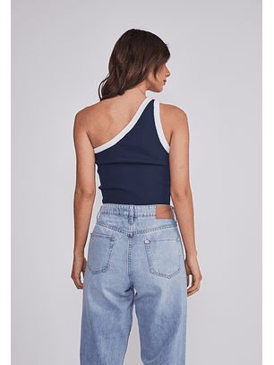 Peto Mujer Tejido asimétrico Azul Sioux