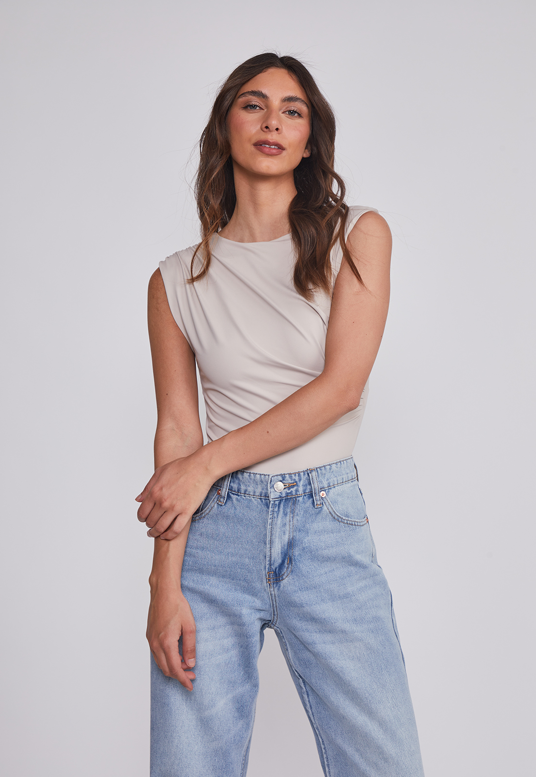 Body Mujer Recogido Cintura Beige Sioux 1