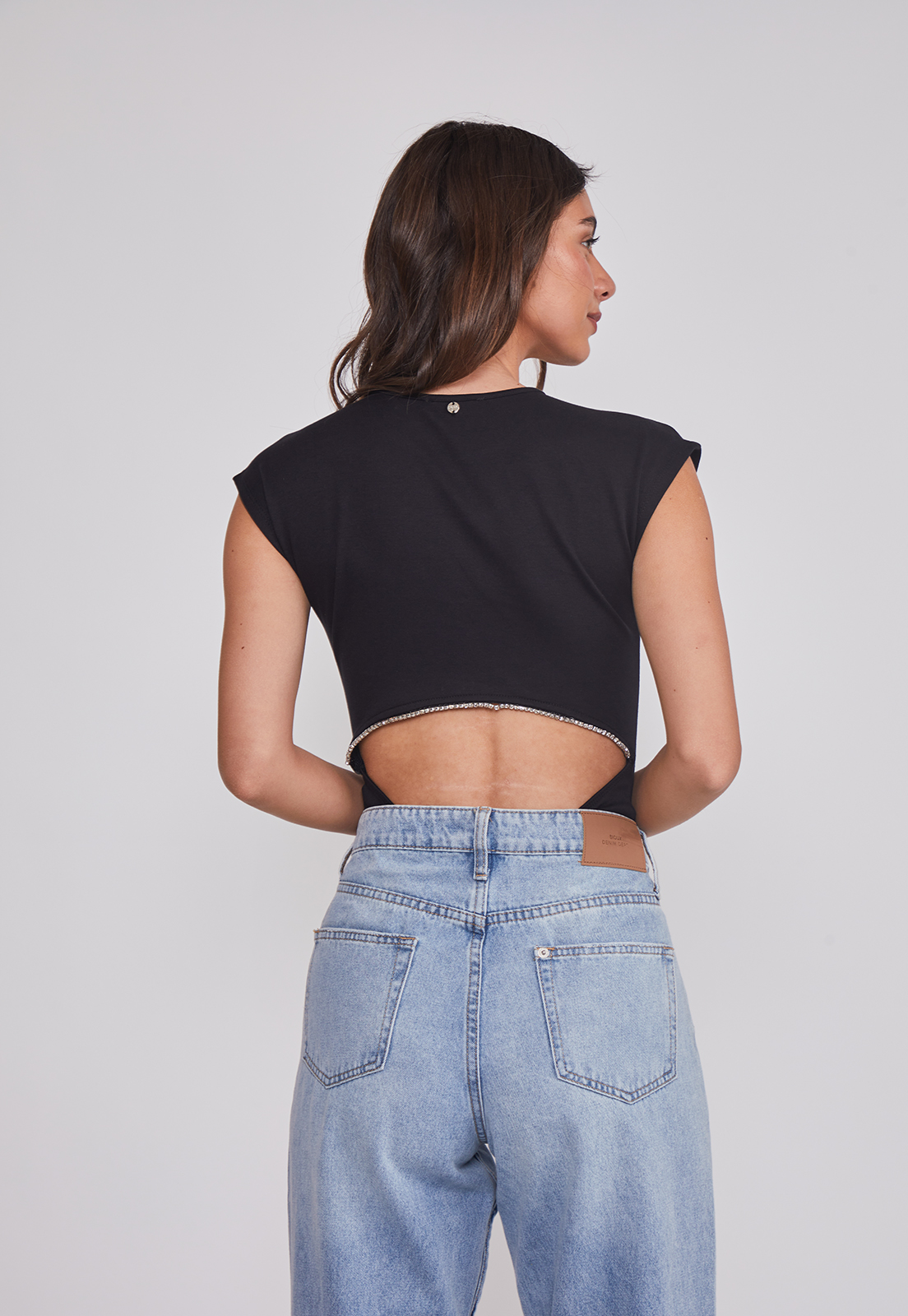 Body Mujer Espalda Brillos Negro Sioux 2