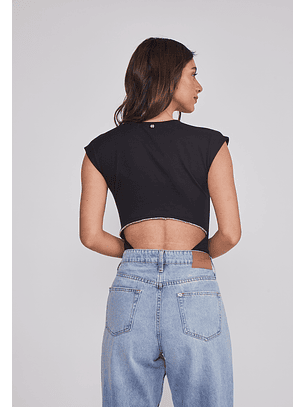 Body Mujer Espalda Brillos Negro Sioux