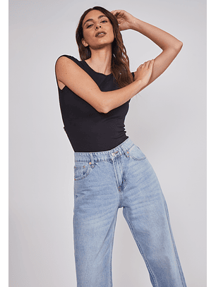 Body Mujer Espalda Brillos Negro Sioux