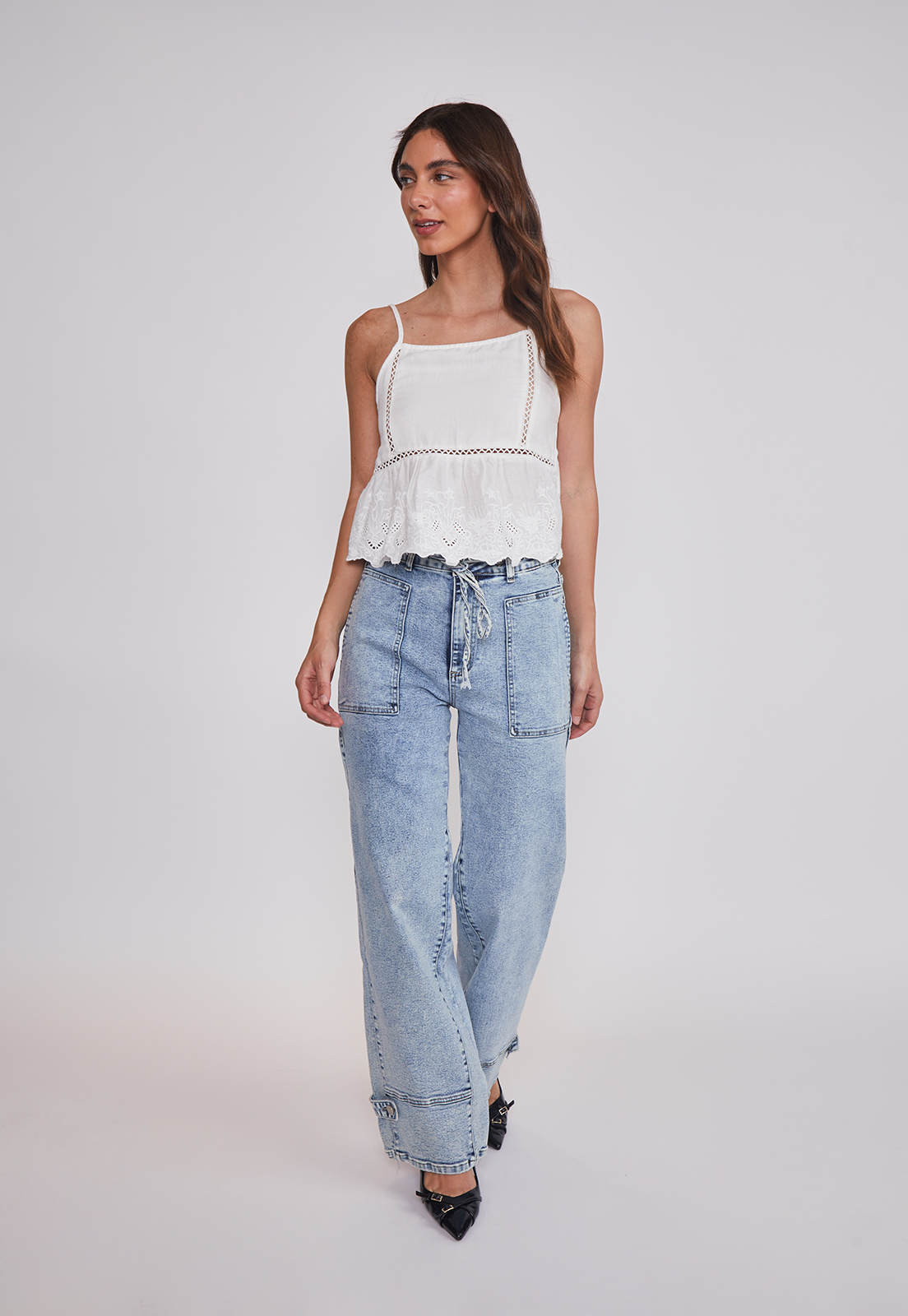 Blusa Mujer Pabilo Broderie Blanco Sioux 5