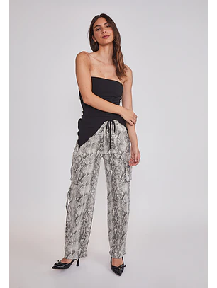 Pantalón Mujer Baggy Cargo Snake Gris Sioux