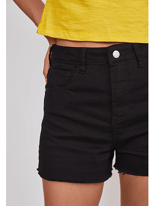 Short Mujer Tiro Alto Elasticado Negro Sioux