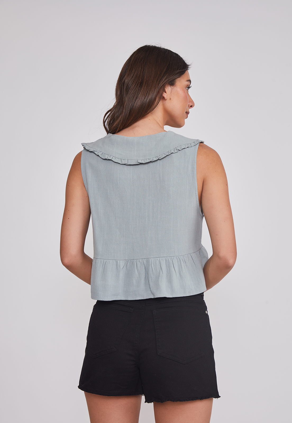 Blusa Mujer Lazos Cuello Verde Sioux 4