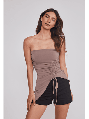 Peto Mujer Recogido asimétrico Café Sioux