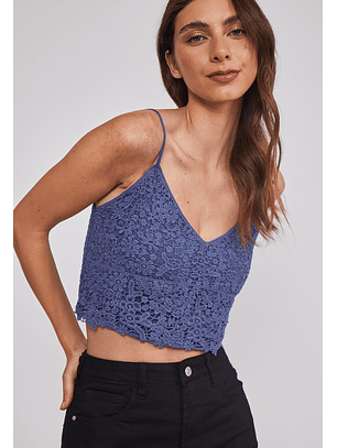 Peto Mujer Tejido Flor Azul Sioux