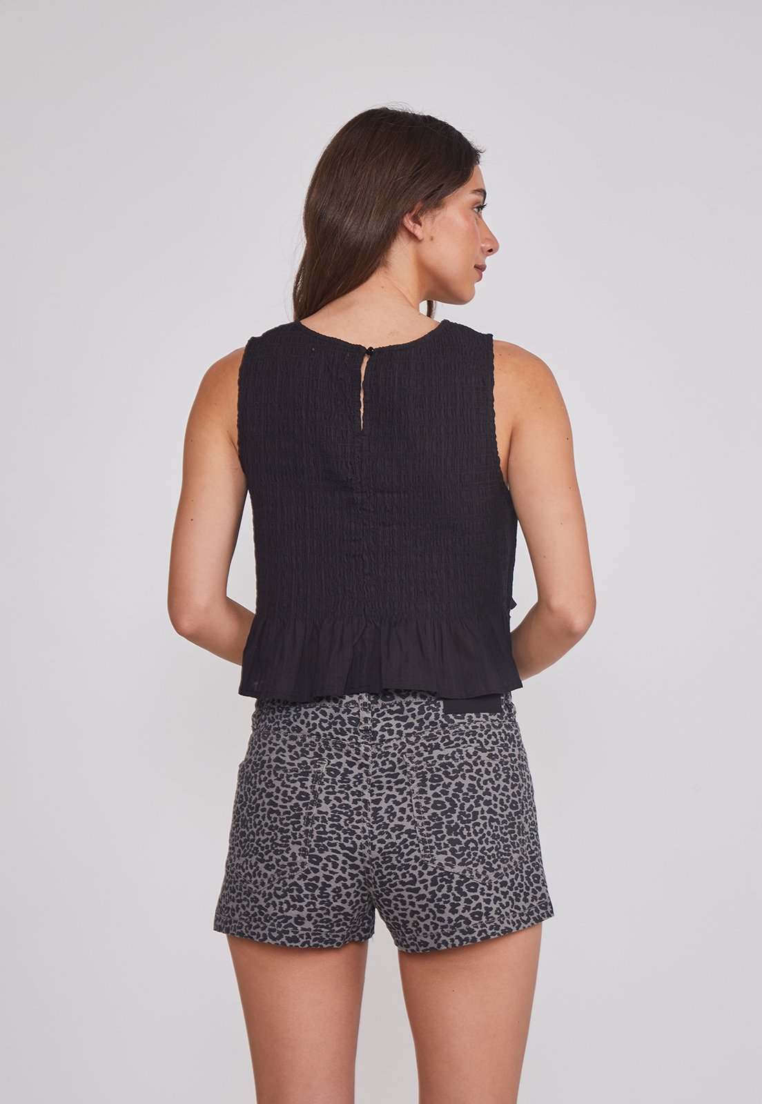 Peto Mujer Panal Lazos Negro Sioux 2