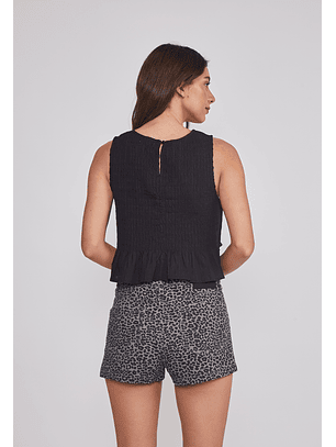 Peto Mujer Panal Lazos Negro Sioux