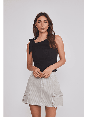 Peto Mujer Hombro Lazo Negro Sioux