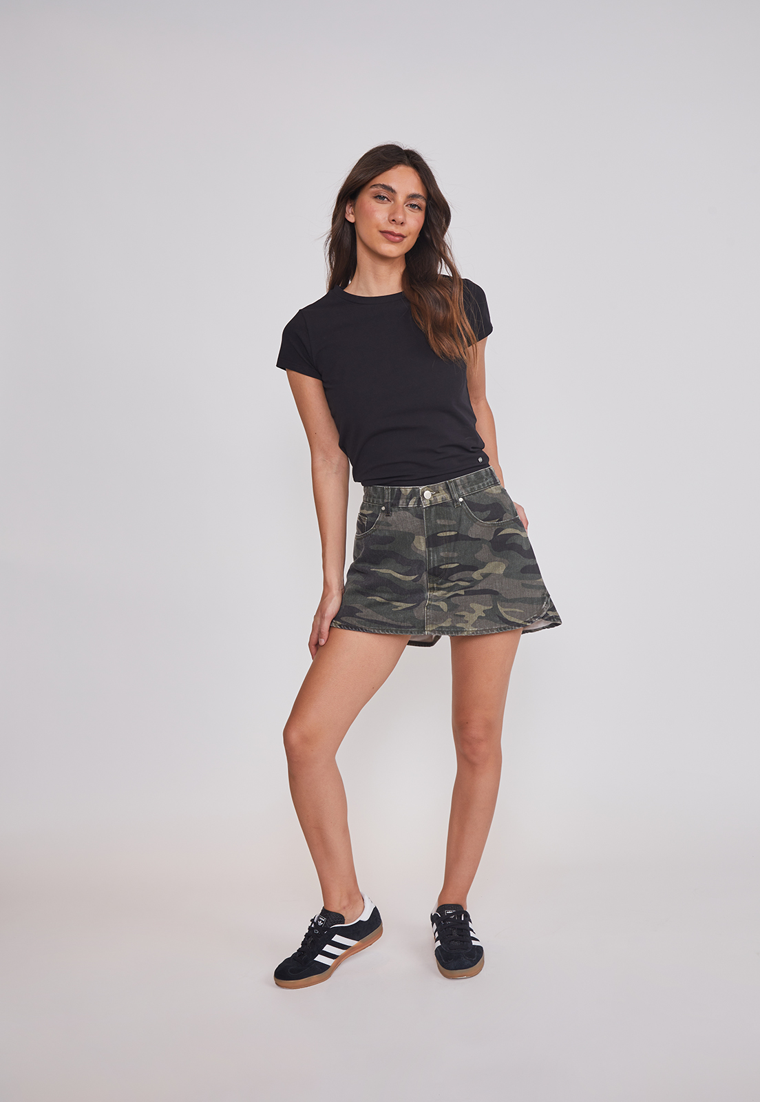 Falda Short Mujer Militar Verde Sioux 5