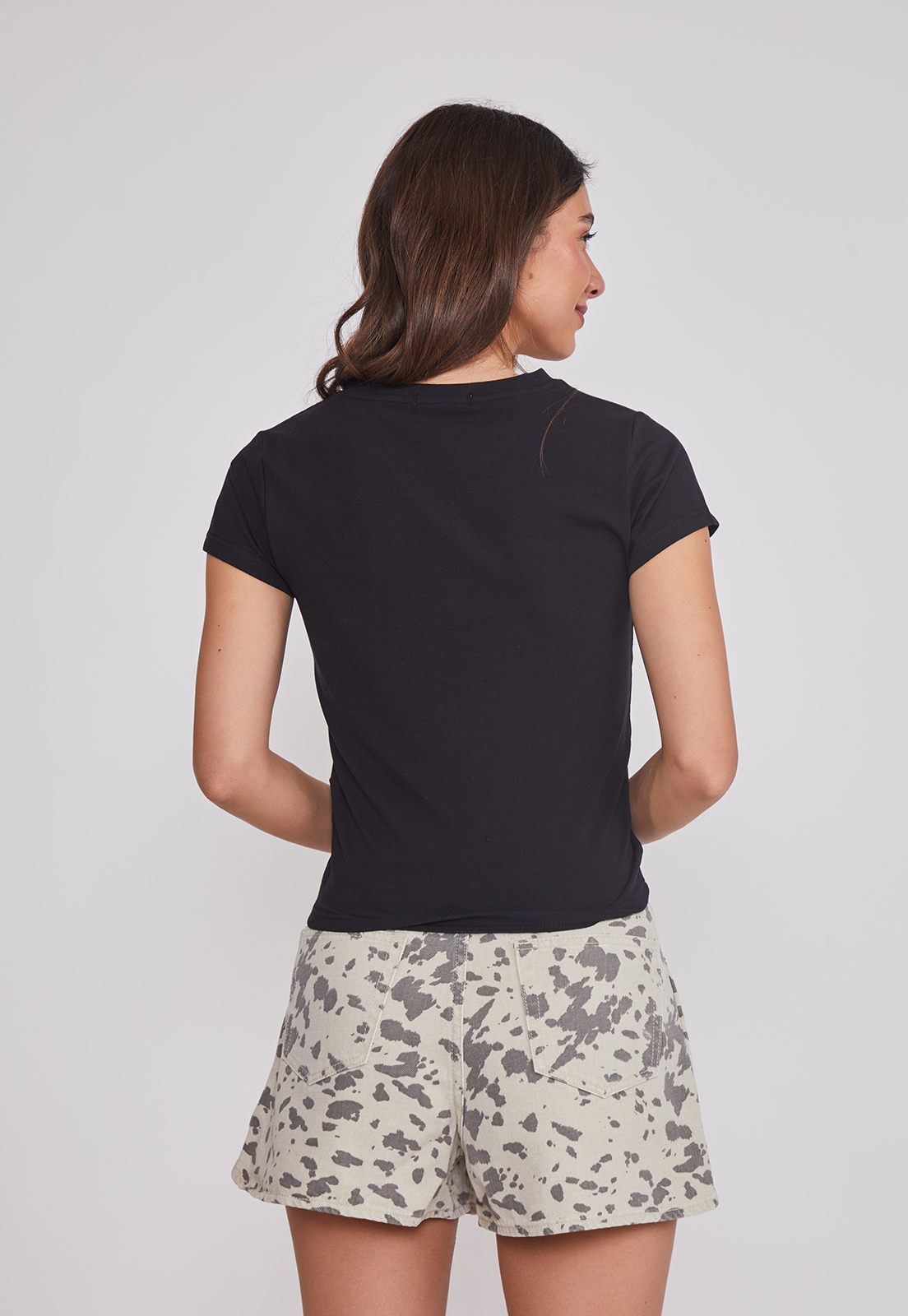 Polera Mujer Basic Lisa Negro Sioux 2