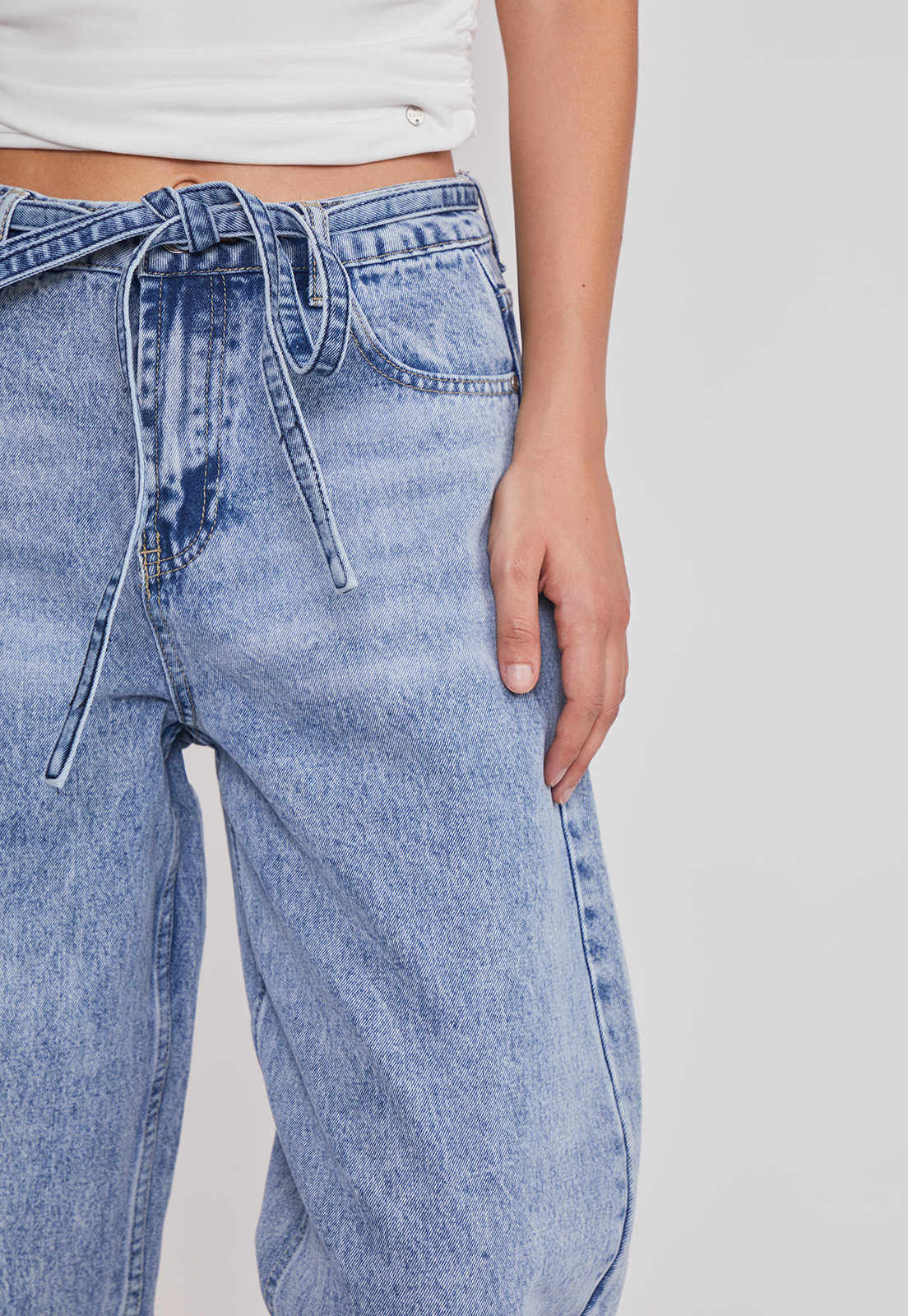 Jeans Mujer Balloon Lazo Azul Sioux 3