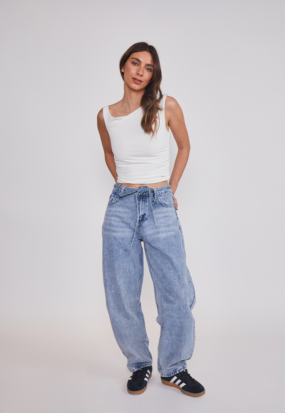 Jeans Mujer Balloon Lazo Azul Sioux 5