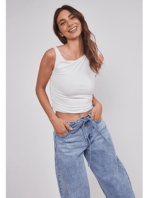 Jeans Mujer Balloon Lazo Azul Sioux