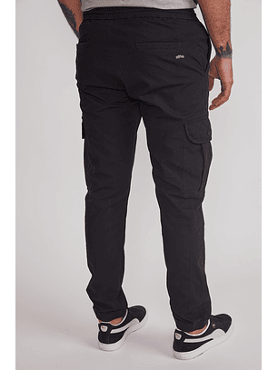 Pantalón Hombre Jogger Cargo Negro Sioux