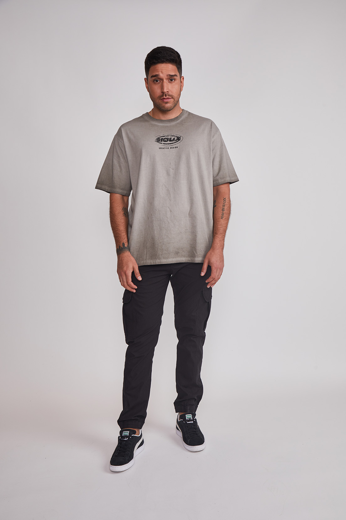 Polera Hombre Desgastado Relaxed Café Sioux 5